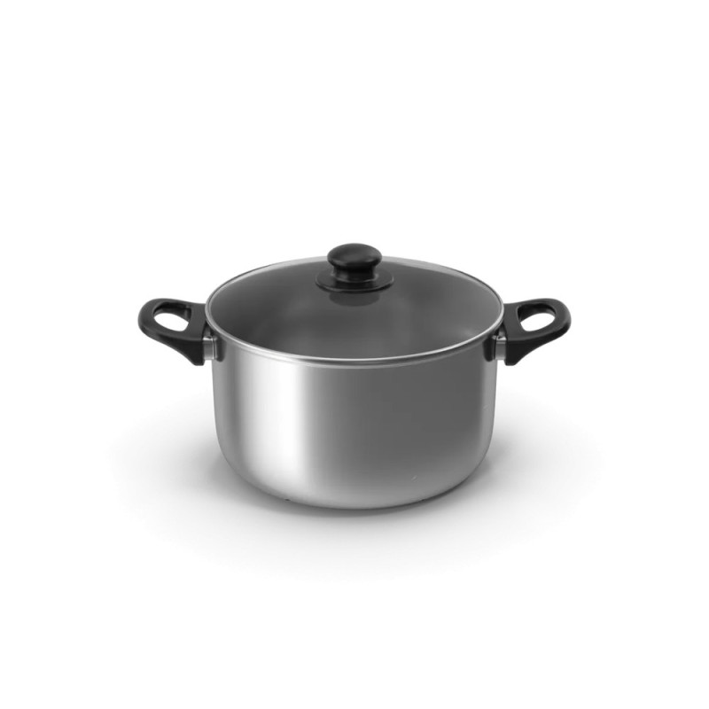 Faitout inox avec couvercle verre